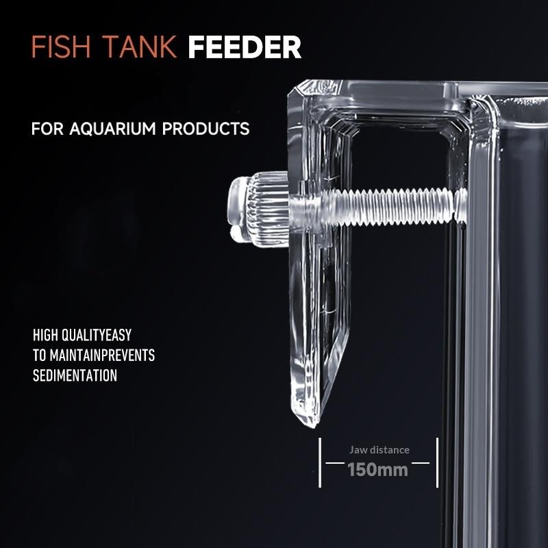 Transparent Acrylic Wall-Mounted Fish Feeder Ring Acrylic Automatic Food Dispenser Fish Tank Aquarium Feeding Tool Accessories+