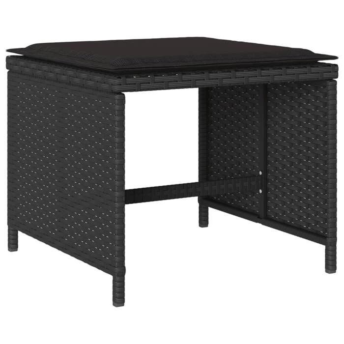 VidaXL Ensemble à manger de jardin 13 pcs coussins noir résine tressée 3278106