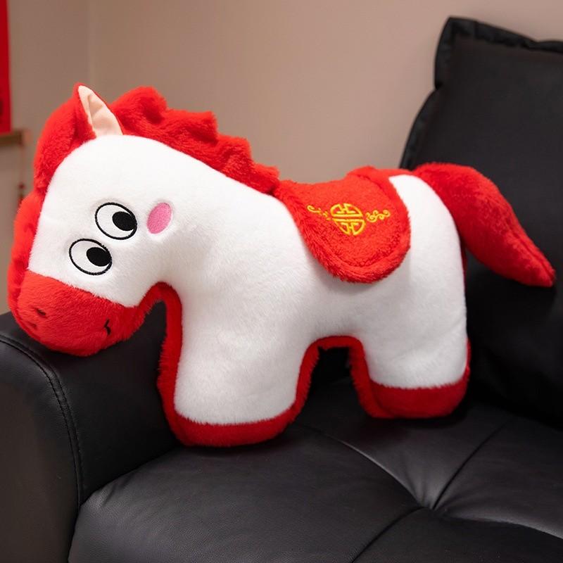 Style Fortune Horse Plush Toy With Soft Short Pile Fabric For Office Decor And Gift Giving