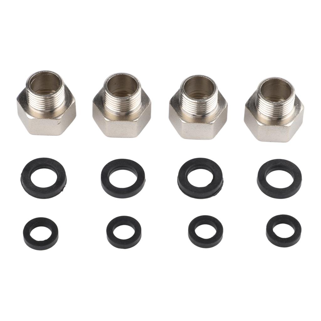 Copper 3/8 Male to 1/2 Female Thread Plumbing Connector with Integrated Rubber Gasket for Leak Resistant Seals