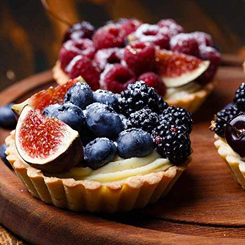 KIUKIU Tart Pans with Removable Bottoms, Set of 6, 10cm and 3-inch Pie Pans, Design Baking Supplies