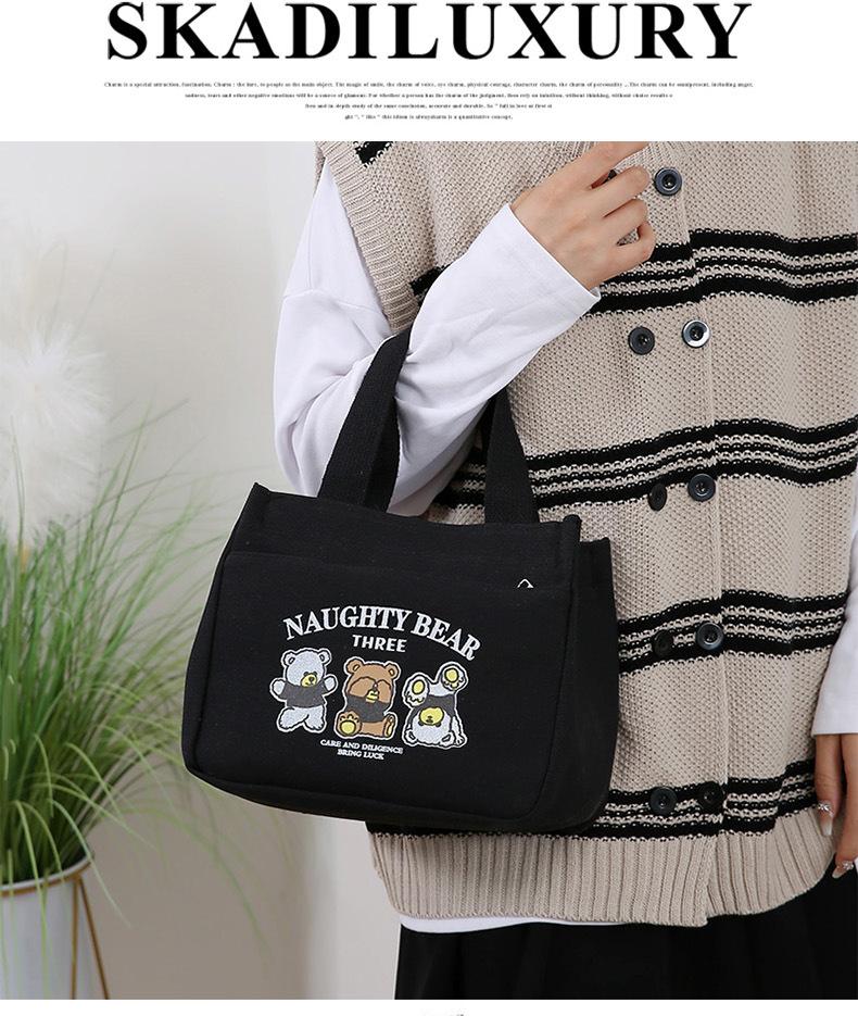 Ford Satchel bag three bears lunch bag large capacity canvas bag travel lunch box bag factory direct sales work clothing mommy bag