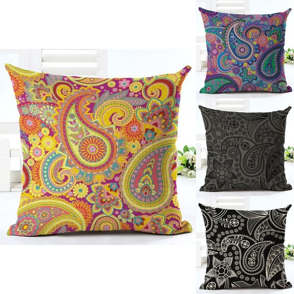 Exquisite Paisley Printed Ethnic Cushion Covers For Vintage Bohemian Sofa Decor
