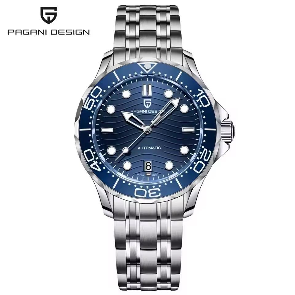 PAGANI DESIGN New Mechanical Luminous Ceramic Bezel Men Watch Luxury 316 All Steel Watch AR Sapphire Diving Japan Movt Man watch