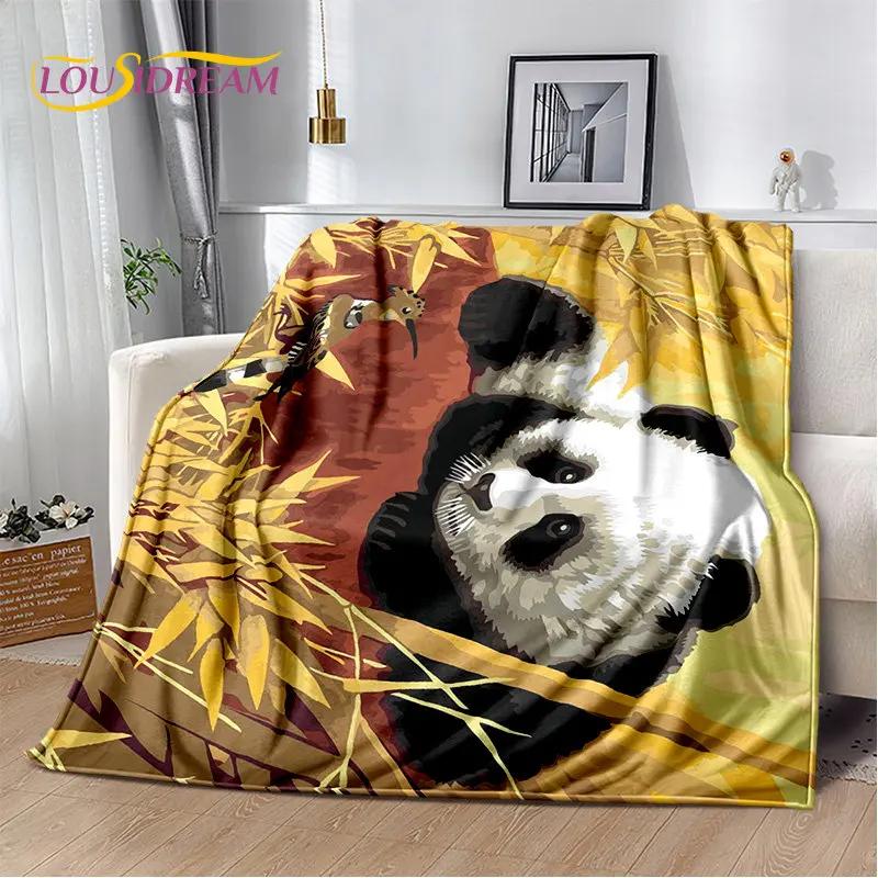 3D Cartoon Cute Panda Blanket,Flannel Blanket Throw Blanket,Kid Warm Blanket for Home Living Room Bedroom Beds Sofa Picnic Cover