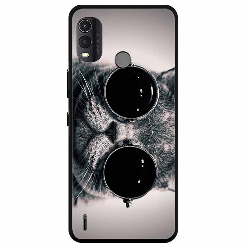 Soft Silicone Cover For Nokia C22 Case 2023 TPU Wolf Lion Painted Black Phone Coque for Nokia C22 C 22 4G Black For NokiaC22