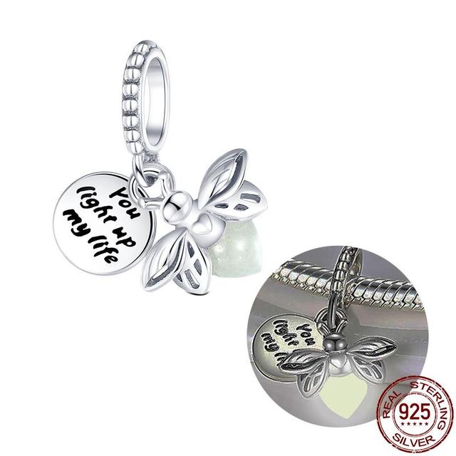 925 Sterling Silver Magic Color Chameleon Luminous Series Beads Suitable Fit Bracelet Charm Ms Jewelry Gift 