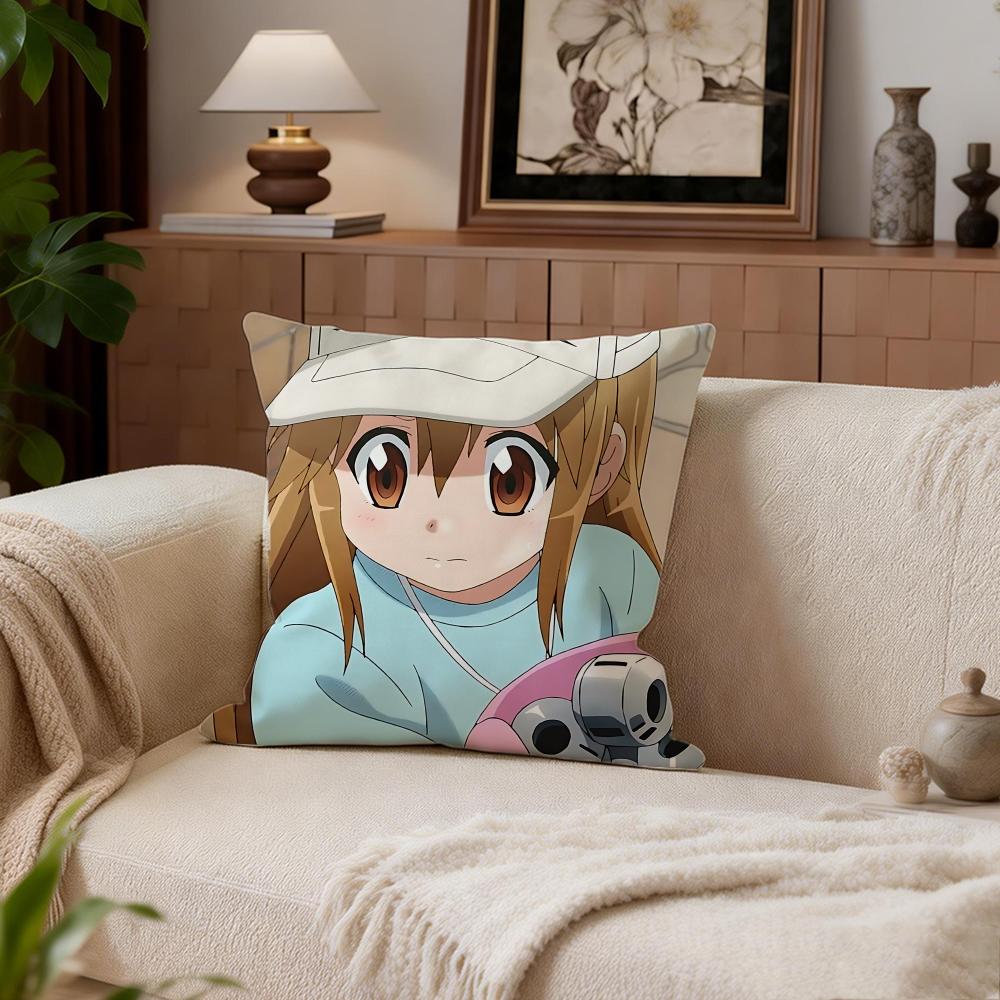 Cute Cells At Work Platelets Cushion Cover Cushion Cover Set 4Pcs 50x50 45x45 40x40 Pillowcase Decorative Sofa Home Decor