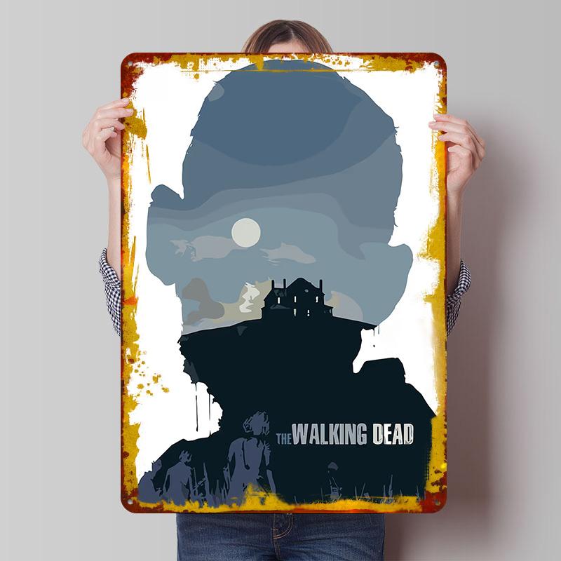 

The Walking Dead Tinplate Poster Customized Wall Art Vintage Retro Metal Signs for Coffee Bar Accessories Room Ornaments Decor 7.9x11.8In(20x30cm)