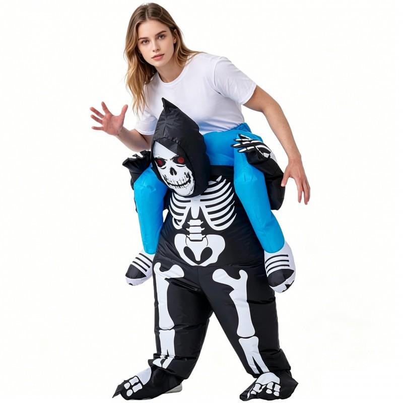 Inflatable Skeleton Costume Adults Kids Halloween