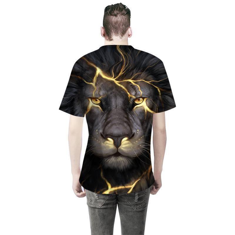 Trendy 3d Printed Lion And Tiger Men's T-shirt Comfortable Loose Fit Summer Wear