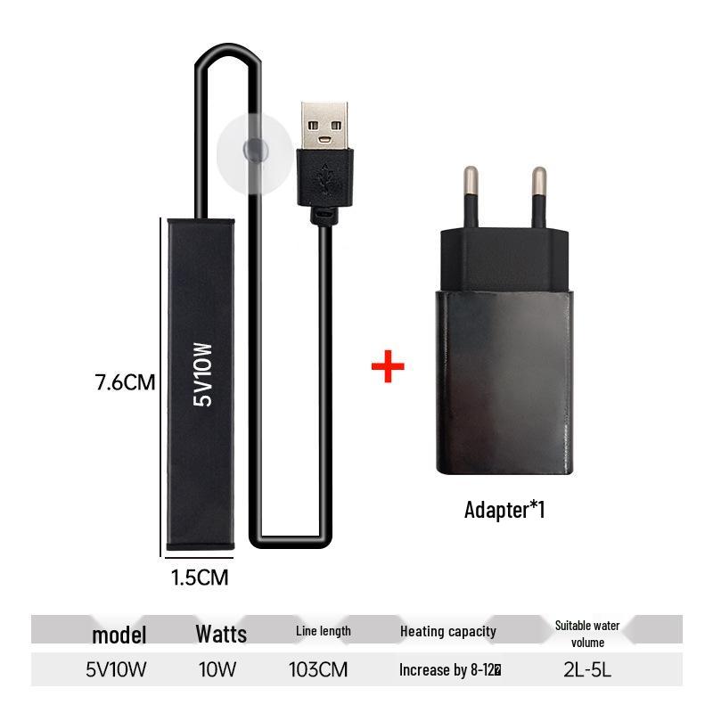 Mini Heating Rod for Small Fish Tanks: USB-Powered Automatic Temperature Controller for Turtles and Tropical Fish