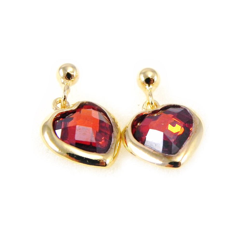 Les Trésors De Lily [H0442] - Brincos Banhados a Ouro 'Linda' vermelho