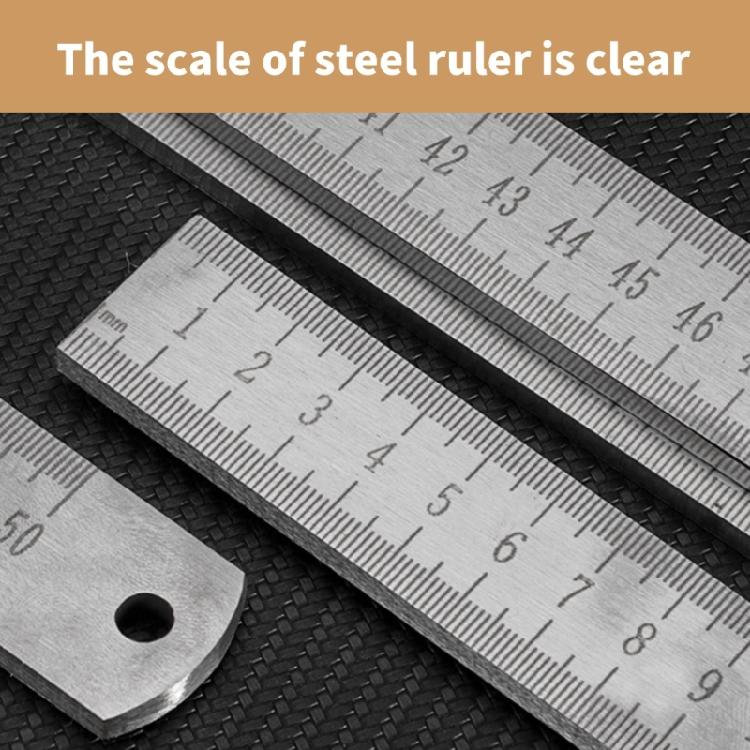 Stainless Steel 50cm Straight Ruler Car Mounted Defense Ruler Measurement Tool Multifunctional Straight Edges Ruler