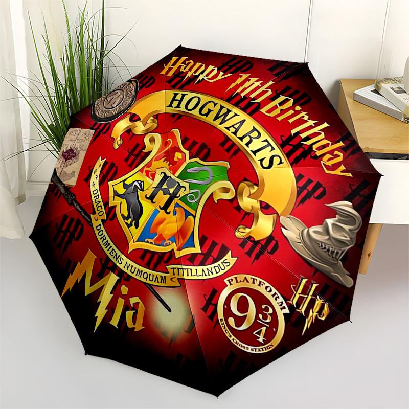 

1pc Hogwarts 11th Birthday Party Umbrella with Plastic Handle,Suitable for All Seasons Travel Outdoor Multi-functional UmbrellaDCS211