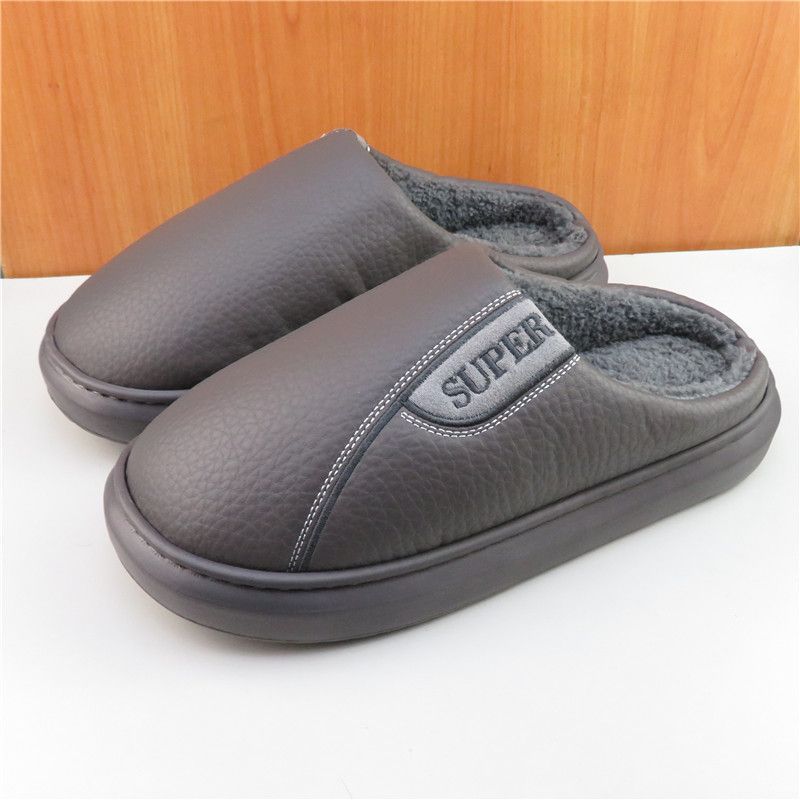 Cotton slippers large size autumn and winter 2025 new indoor home warm waterproof anti-skid slippers for the elderly