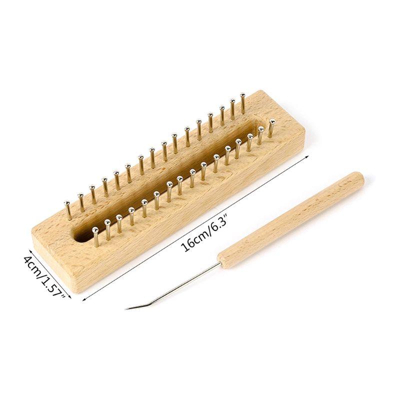 C9GA 2 Stück/Set Holz Strickwebrahmen Haken Webhandwerk Herstellung Hut Decken Schals Werkzeug Zubehör