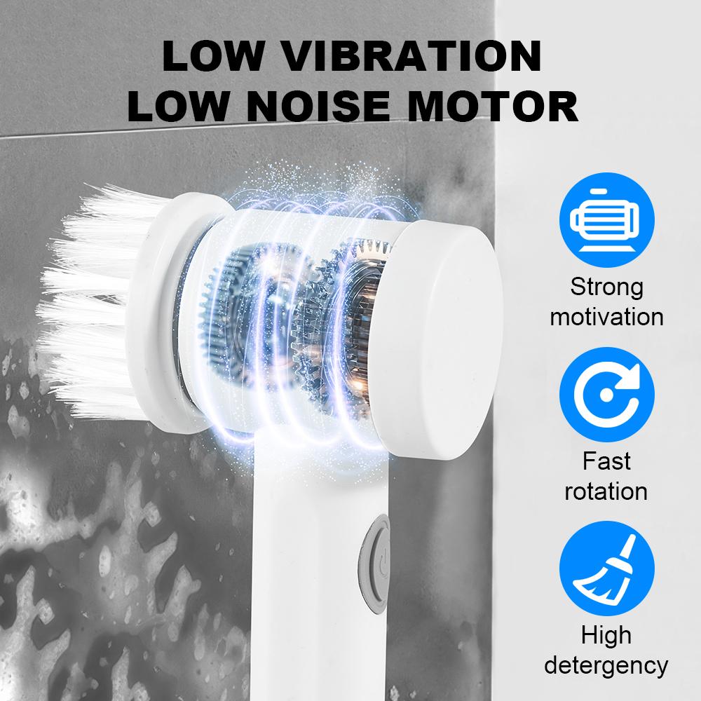 5 in 1 Multipurpose Electric Spin Scrubber Kitchen Tank Shoe Dish Washing Cleaning Brush Dishwashing Electric Cleaning Brush