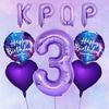 9pcs Cool Purple K-pop Themed Party Balloon Set 32-inch Number 0-9 Balloons Music Themed Party Decoration Photography Props