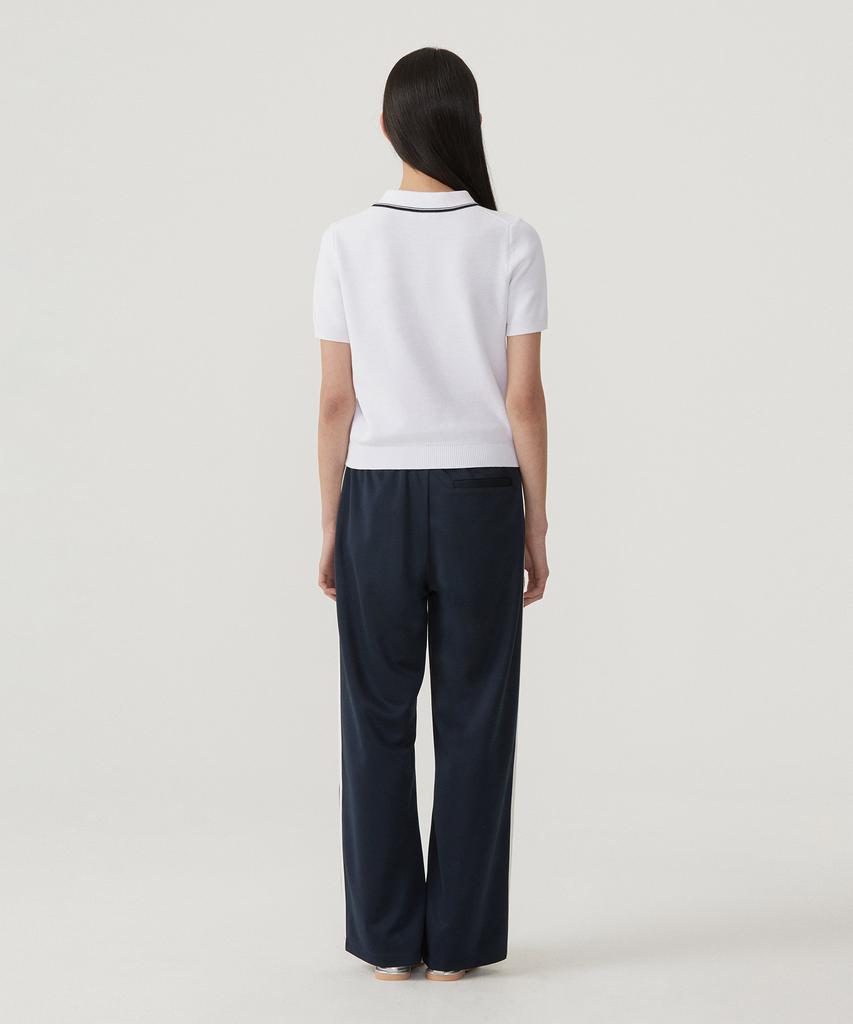 Covernat Woman Collared Half Knit White