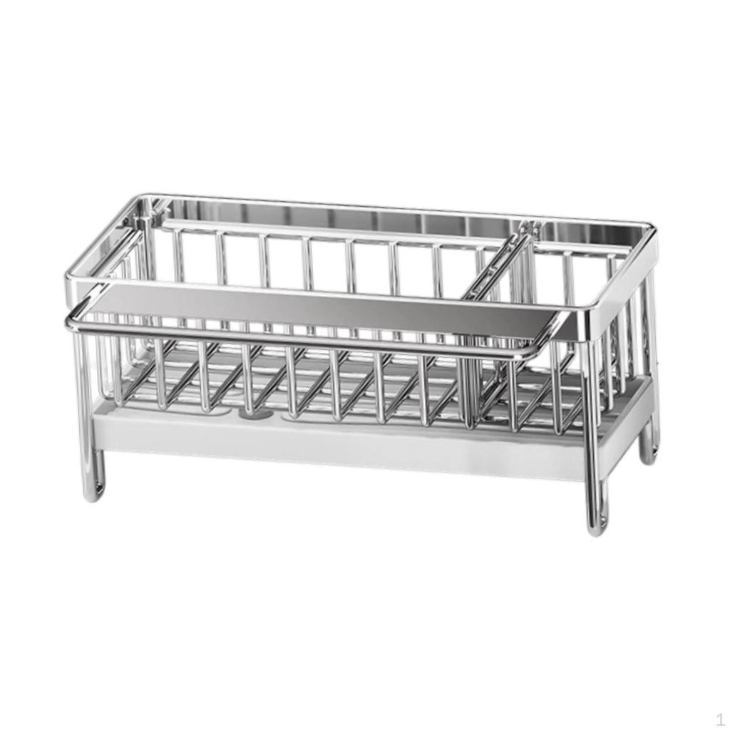 Kitchen Sink Sponge Holder Organizer Multipurpose Drain Storage Rack Stainless Steel
