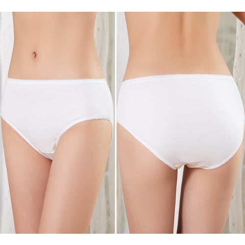 Joyancejt Disposable Panties, 8-Pack, Women's, Cotton, White, Individually Wrapped, Maternity Panties, Perfect for Travel and Hospital Stays (Medium)