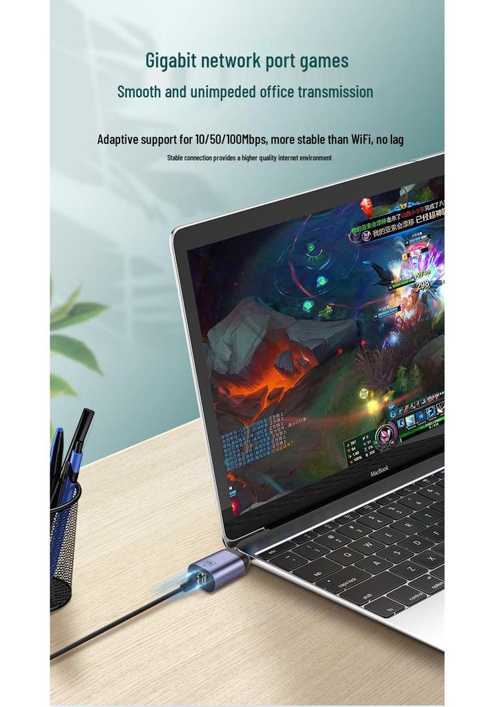 USB-C To RJ45 Network Adapter for Desktop/Laptop - Plug & Play