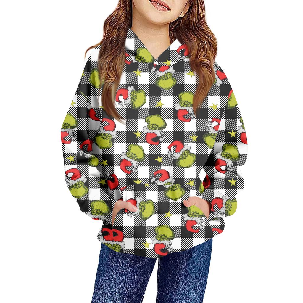 Children's Long-sleeved Loose-fitting Pullover Hoodie With Drawstring And Solid Color