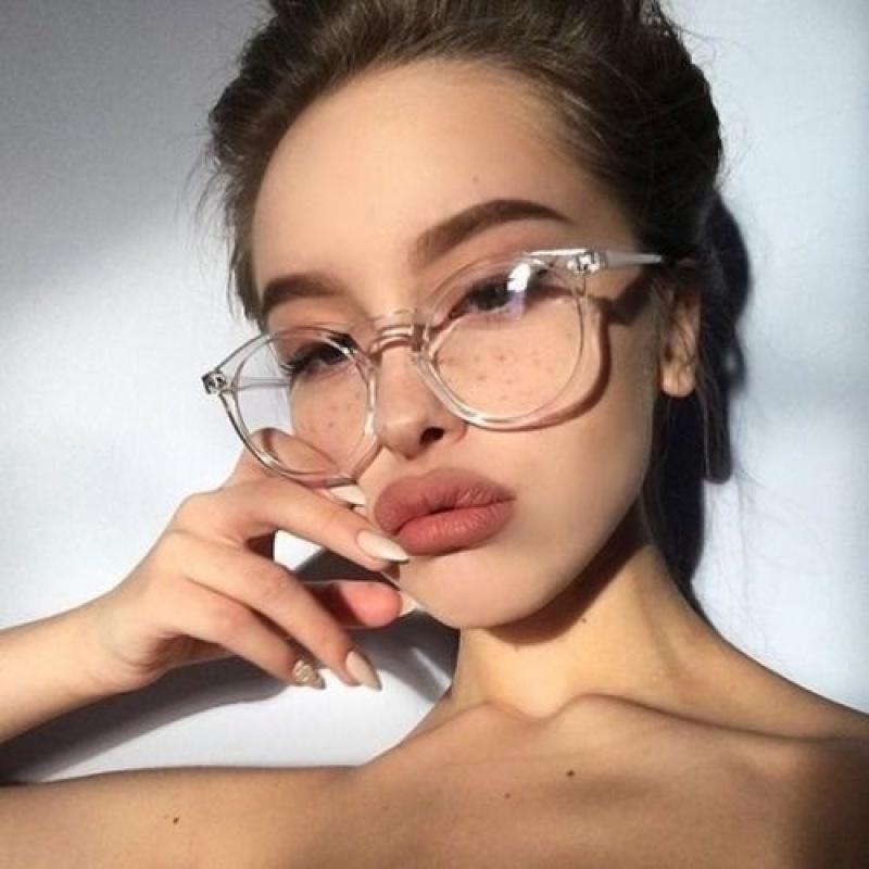 Anti Blue LightTransparent Computer Glasses Frame Women Round Eyewear Blocking Glasses Optical Spectacle Eyeglass Clear Glasses