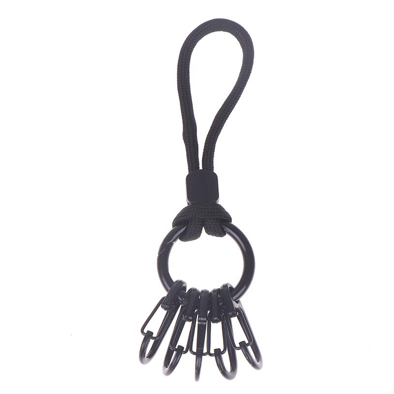 

Уличный металлический шнурок с пряжкой S-образной формы, черный металлический шнурок, шнурок для ключей с защитой от потери, односторонний крючок