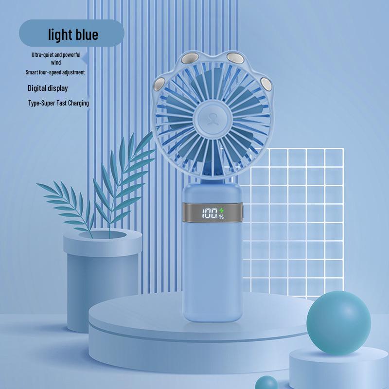 Portable Brushless Mini USB Fan with Digital Display
