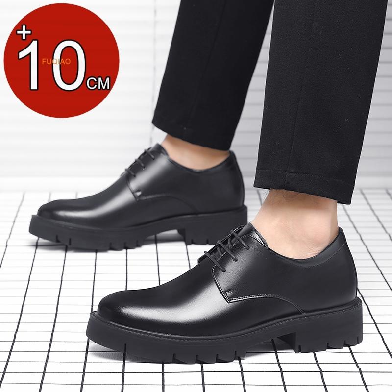 New Men Hollow Summer Platform High Heel 5/8/10 Cm Height Growth Formal Men Derby Leather Shoes Man Wedding Dress Shoes Elevator