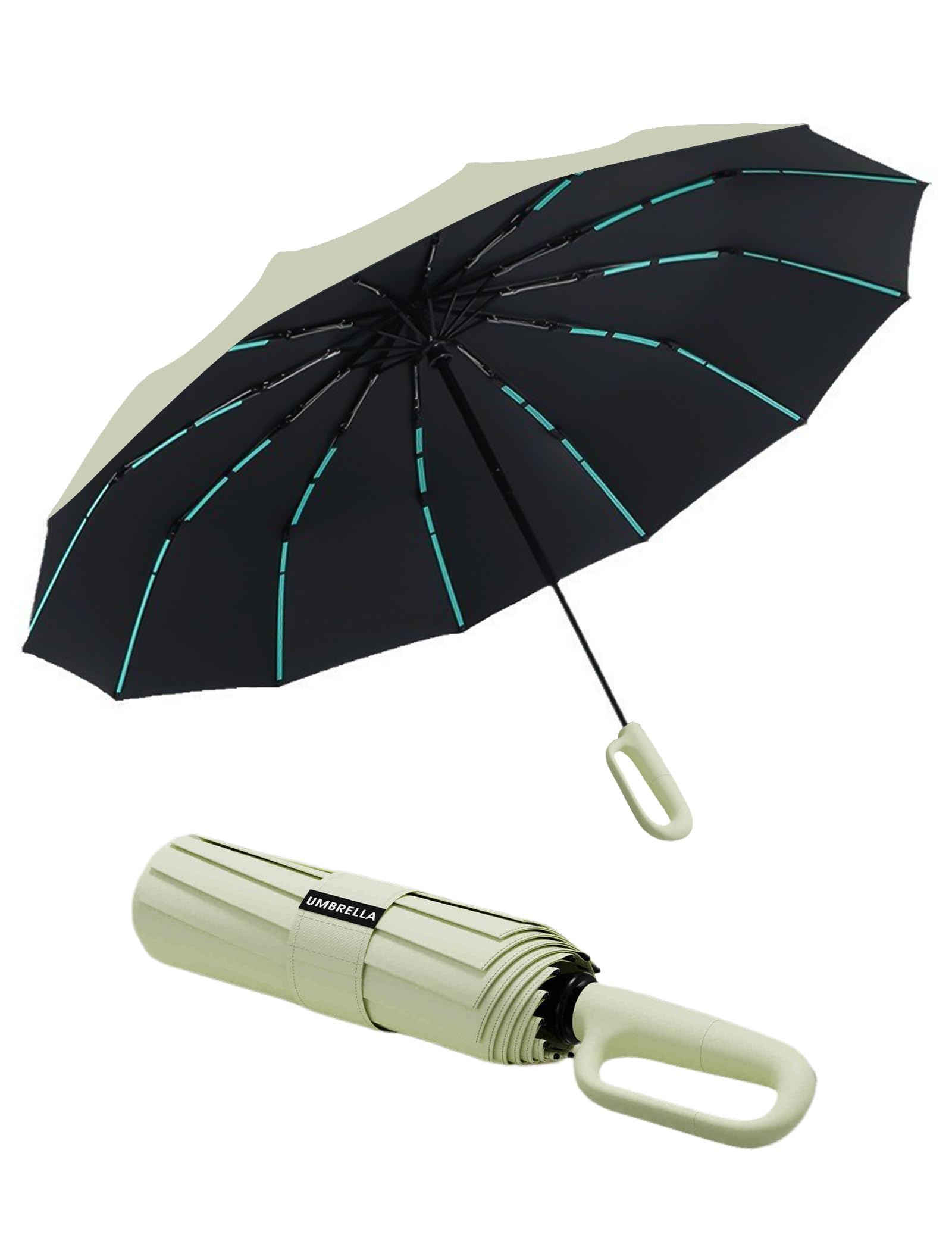 

Kumomi Folding Automatic Suitable for Sun and Super UV Heat Complete Light Skin 72 Fiberglass Carabiner Typhoon and Rainy Season Heavy Rain Large зелёный