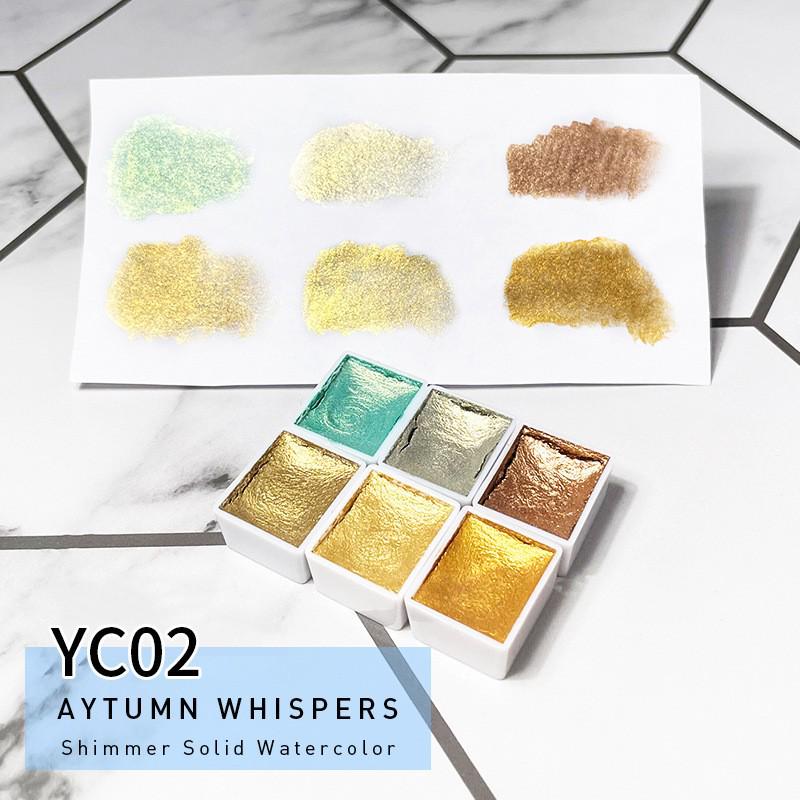 Pearlescent Watercolor Nail Art Palette with Gold Powder Gradient