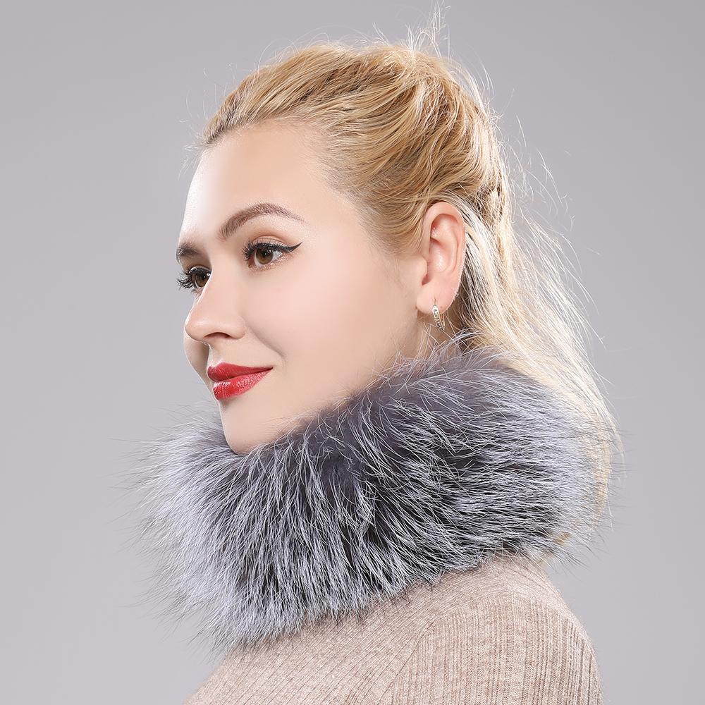 New Lady Real Fox Fur Scarf Women Natural Real Fox Fur Ring Scarves Girl Lovely Good Elastic Knitted Genuine Fox Fur Headband