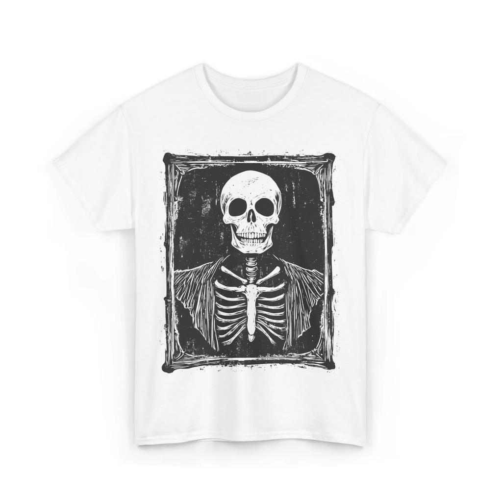 Vintage Skeleton Gothic Shirt Dark Academia Skull Art Tee Macabre Goth Aesthetic TShirt Spooky Horror Shirt Men Clothing