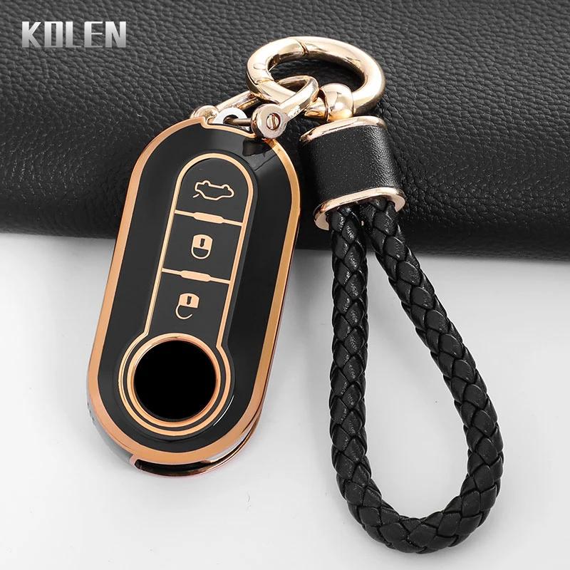 Fashion Tpu Car Key Case Cover For Fiat 500 Ducato Panda 500L Punto Lancia Musa For Citroen Jumper For Peugeot Boxer Keychain
