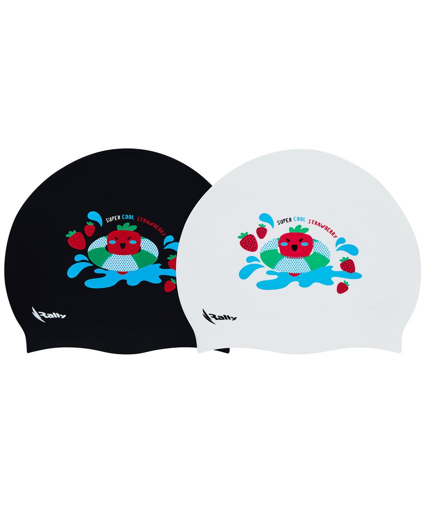 Laelliseupocheu [Nruc186 Wht] Strawberry Silicone Swim Cap White