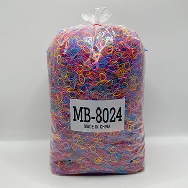 8024 Colorful Children's Hair Ties – Small High-Elastic Rubber Bands, One Pound Pack
