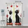 Set Of 2 Upscale Curtains Story Love Cat Fabric Without Rod Stuff Clearance Living Room Bedroom Curtain Polyester Machine Washable Perfect For