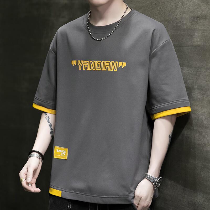 JIAOXIU Men s Loose Fit Half-Sleeve T-Shirt M