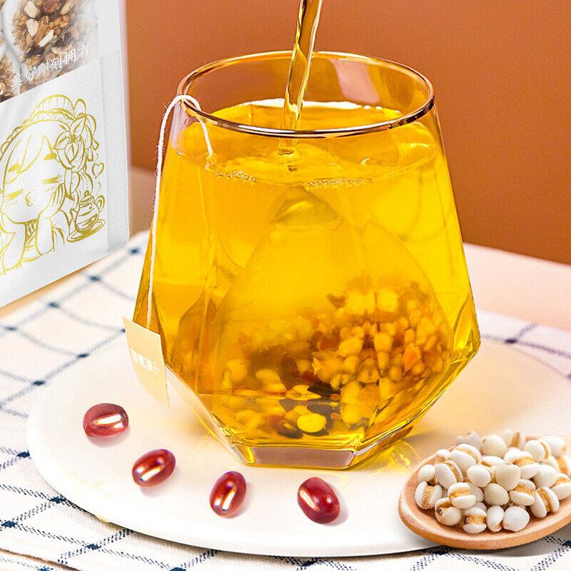 Feijão vermelho, semente de Coix, fruta de Gorgon, chá de Poria Cocos, chá de desumidificação de feijão vermelho