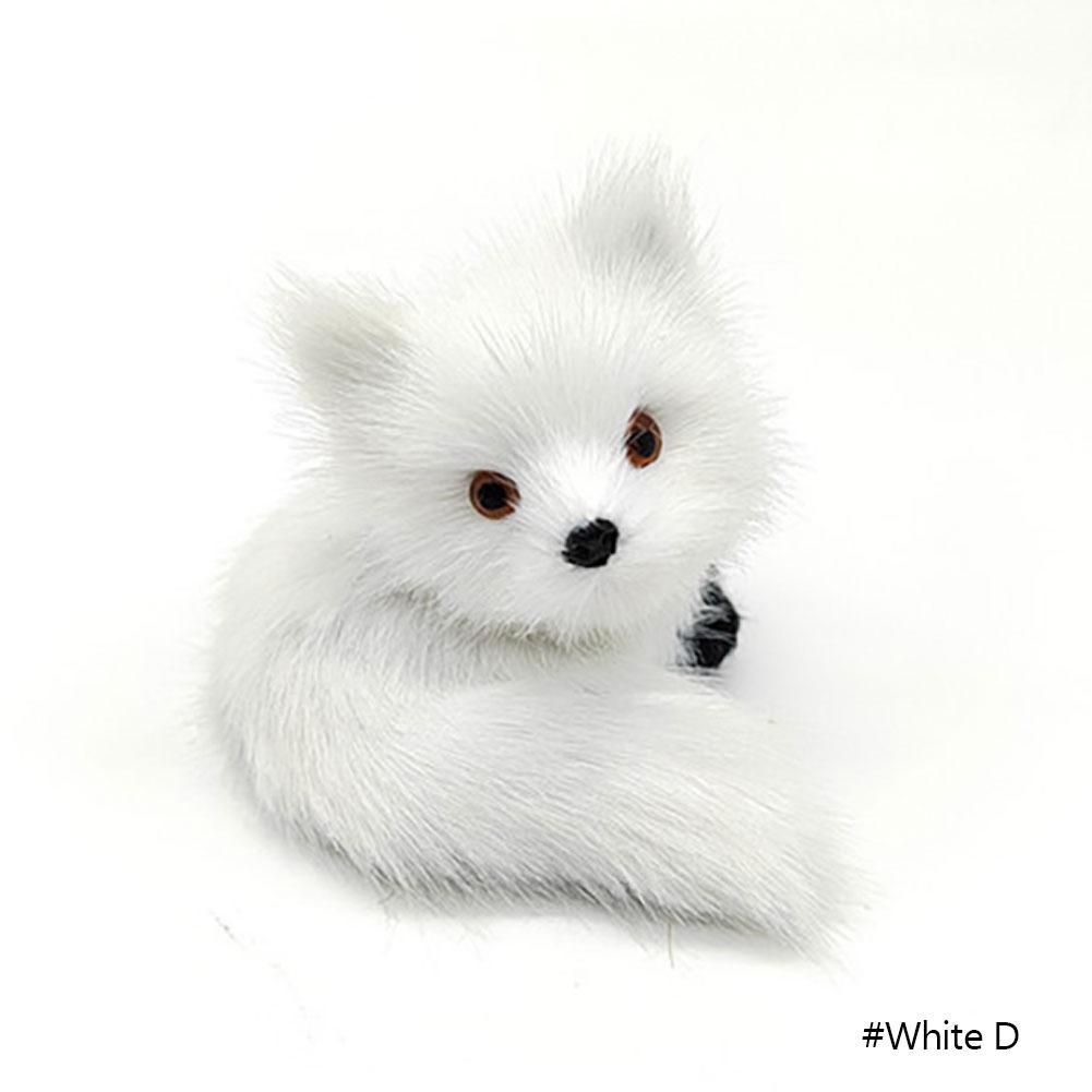 Simulation Mini Fox Model Cute Imitation Fox Ornaments Christmas Gift Children Birthday Gifts Home Decoration Figures Craft