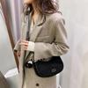 Frosted leather commuter bag women's 2025 new retro Maillard crescent bag versatile shoulder messenger bag