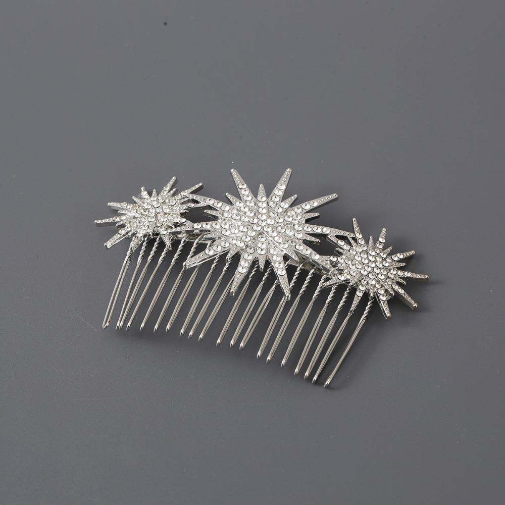 Kristallstern Damen Brautkopfschmuck Elegante Strass-Kristall-Haarkamm Tiara-Stil Kopfschmuck Brautjungfern-Geschenk