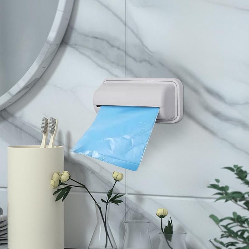 1Pc Garbage Bag Dispenser Roll Holder Self Adhesive Plastic Bag Holder Wall Mounted Garbage Bag Dispenser Kitchen Storage