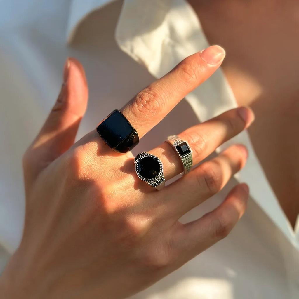 Vintage Cool Claw/Geometry Rings Set for Men Trendy Daily Street Finger Ring Accessories On Hand 2025 Fashion Jewelry Male Gifts