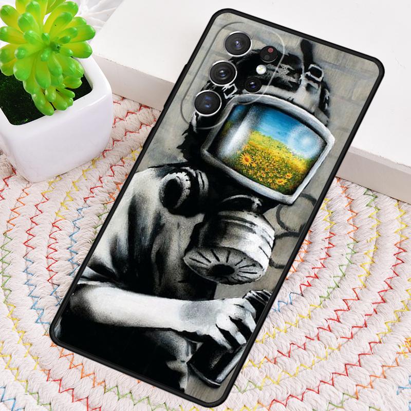 Banksy Graffiti Art Phone Case for Samsung Galaxy note 10 pro S26 Ultra S23 S24 FE S25 S21 S22 PLUS shockproof Cove