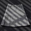 Pleated Skirt with Pockets for Women Summer High Waisted A Line Slimming Versatile Skirt Suit Fabric Casual All Match Versatile Grey Skirt