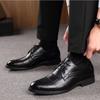 Leather Shoes Men's Business Formal Groomsmen Big Size Shoes Hundred Casual Wedding Shoes Comfortable Soft Bottom Work Shoes